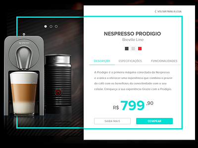 Product Card art direction cafe card coffee dark e commerce elegance nespresso product store