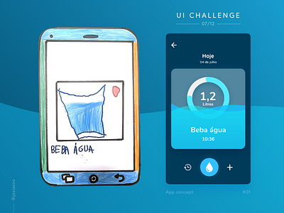 #01 UI Challenge - Water Drink Reminder @adobexd @daily ui app children design drink mobile tracker ui uichallenge water