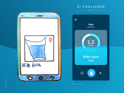 #01 UI Challenge - Water Drink Reminder