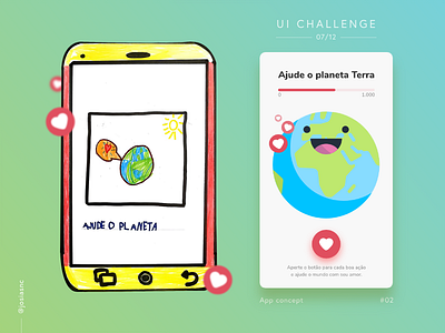 #02 UI Challenge - Earth Wellness adobexd app children earth illustration mobile ui uichallenge wellness