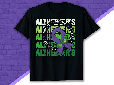 Alzheimer's awareness t-shirt design custom design fashion graphic design illustration merchandise skin print t-shirt