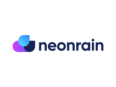 Neonrain - Logo Design Concept (for sale) brand design brand identity branding branding design cloud corporate for sale unused buy icon identity identity design logo logo design logo designer logodesign logotype media tech digital neon rain drop water smart logo symbol