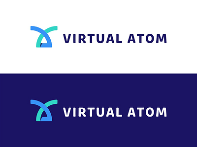 Virtual Atom atom branding clean concept corporate design icon identity letter logo logo design logo designer logotype mark media digital tech new nice tech v a va letter letters virtual