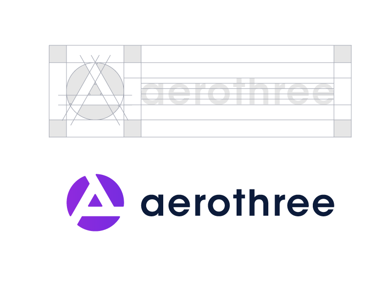 Aerothree Logo Design Concept logo design logo designer tech symbol mark logotype logo identity icon grid consulting circle