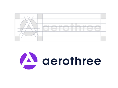 Aerothree Logo Design Concept app branding clean consulting corporate design for sale unused buy gradient grid icon identity letter logo logo design logo designer logotype mark monogram symbol tech