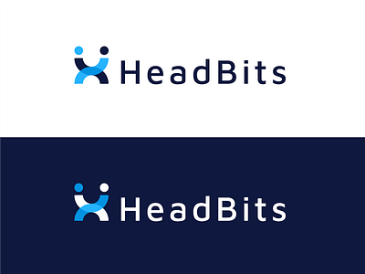 HeadBits Logo Design app branding design employee for sale unused buy hire hr human icon identity letter letters logo design logo designer logotype mark media tech digital silhouette symbol vector