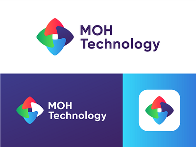 Logo Design Exploration for MOH Technology branding connect design icon layer logo logo design logo designer symbol things vector