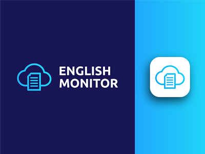 English Monitor - Logo Design app branding clean cloud app corporate design gradient icon identity logo logo design logo designer logotype nice symbol tech translate translation translation logo translator