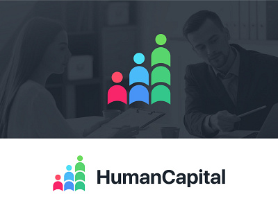 Logo Design Exploration - HumanCapital app branding chart clean corporate design growl hr logo human icon identity logo logo design logo designer logotype mark nice recruitment symbol tech