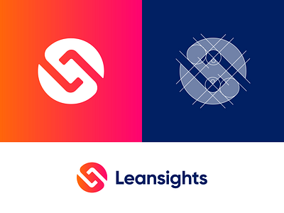 Leansights Logo Design - Second Option branding circle logo clean corporate design for sale unused buy gradient identity l letter logo letter letters logo logo design logo designer logotype mark monogram nice symbol tech