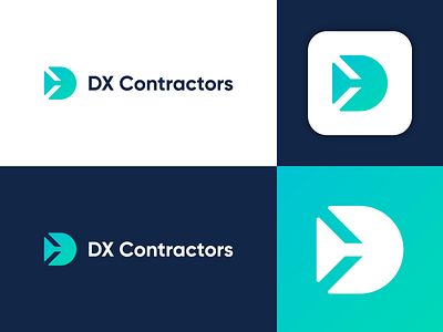 DX Contractors - Logo Design Exploration app branding clean constructions contractor corporate design gradient icon identity letter letters logo logo design logo designer logotype media digital monogram symbol tech