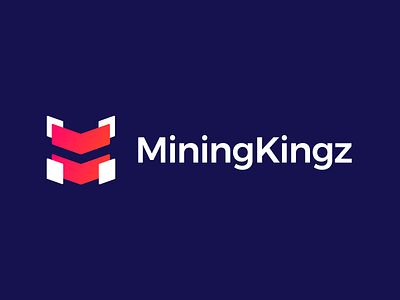 MiningKingz - Logo Design Concept app blockchain mining crypto branding clean corporate digital media for sale unused buy gradient icon identity letter letters logo logo design logo designer logotype mark monogram symbol tech