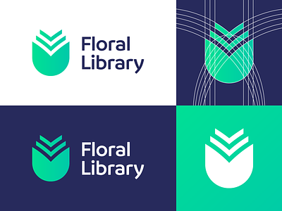 Floral Library - Logo Design Variations