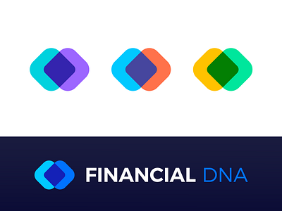 Financial DNA - Logo Design Variations app logo brand design brand identity branding design digital media dna financial finance for sale unused buy icon identity identity branding identity design identity designer logo logo design logo designer logotype molecule symbol