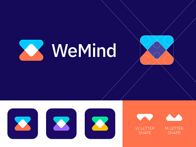 WeMind - Logo Design Concept app icon artificial assistant branding calendar clean corporate icon identity logo logo design logo designer logotype m letter logo media tech digital personal symbol task todo app w letter logo