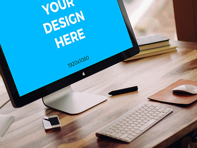 Apple Display (Free mockup) apple desktop display free mockup office smartmockups