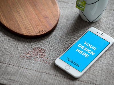 White iPhone on the table (Free mockup) free iphone mockup smartmockups table tea