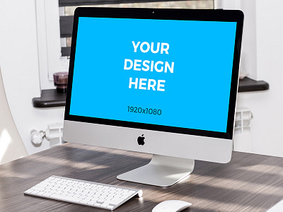 iMac on wooden table free mockup free imac mockup office smartmockups table