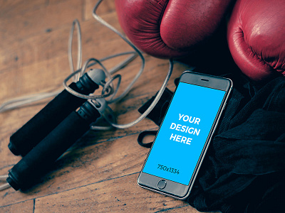 Black iPhone 6 on the floor in the gym free freebie iphone mockup online placeit smartmockups template tool