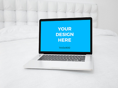 Free mockup - MacBook Pro Retina on the bed freebie macbook pro mockup placeit psd smartmockups template white