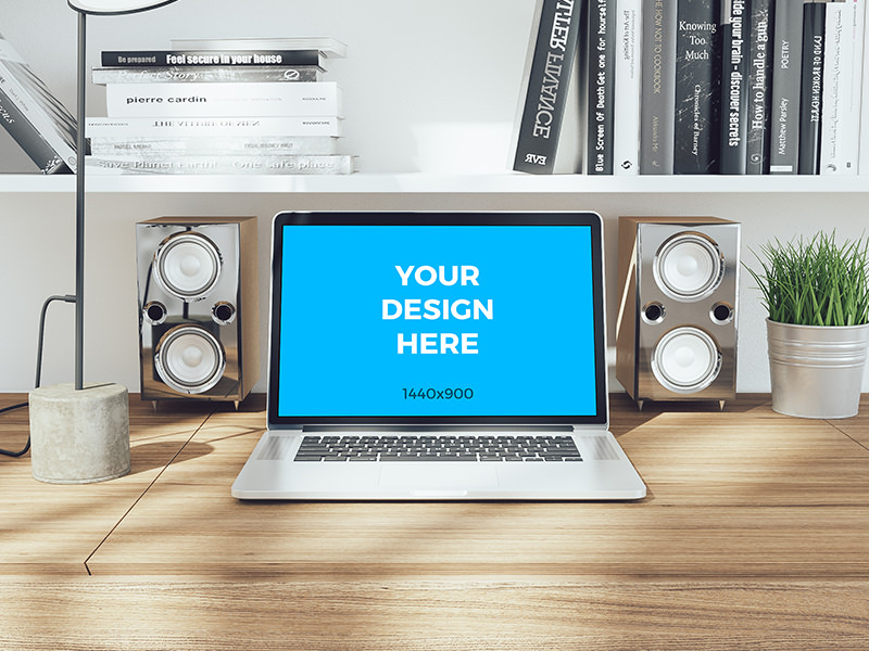 Free mockup - MacBook pro Retina on wooden table table office retina macbook pro psd placeit freebie smartmockups template mockup