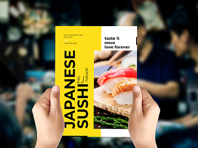 🍣 Sushi flyer flyer hands mockup placeit print smartmockups template