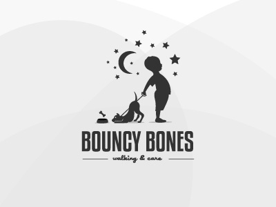 Bouncy Bones bone branding dog logo pet walking web