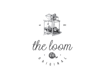 the loom black branding logo retro textile typo