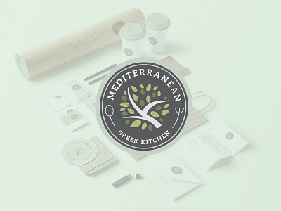 Mediterranean kitchen food greek green logo mediterranean restaurant