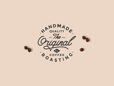 The Original brand cafe coffee hand lettering logo typo vintage