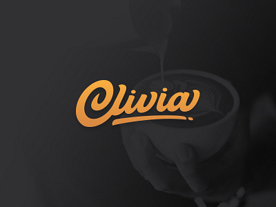 Olivia Cafe black brand cafe coffee design gold hand lettering logo olivia typo