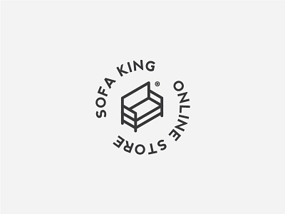 Sofa King logo design in black branding design furniture logo minimal sofa