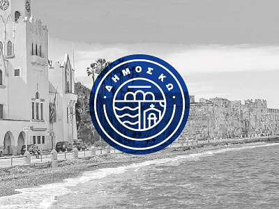 Municipality - Kos logo proposal badge blue brand design greece illustrator logo minimal