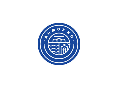 Municipality - Kos logo proposal badge blue brand design greece illustrator logo minimal