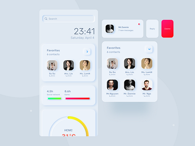 Widgets list new style app design creative design showcase ui ux