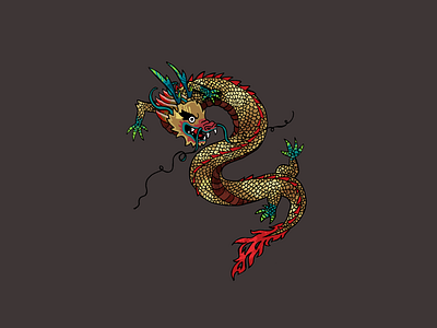 Chinese Dragon chinese digital dragon illustration ink inktober inktober 2019