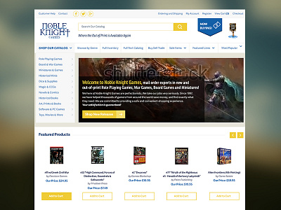 Noble Knight ecommerce ui web design