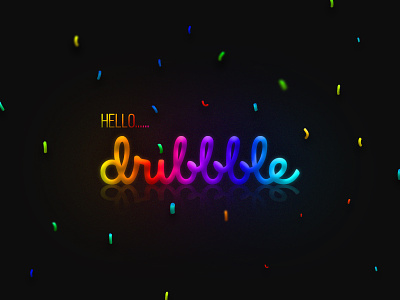 Hello Dribbble! art colourful creative debut design dribbble first shot invitation gradient shot thanks