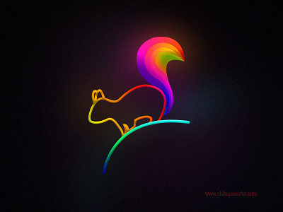 Gradient Art animal art digital art colorfull drawing gradient illustration minimal minimalist squirrel