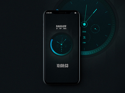 UI Design For Time analog android dark ios minimal shibupavizha time ui ux