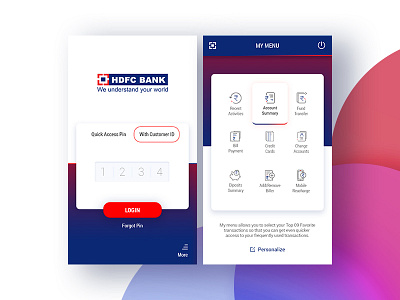 Banking App design android banking hdfc ios login material minimal shibupavizha ui ux