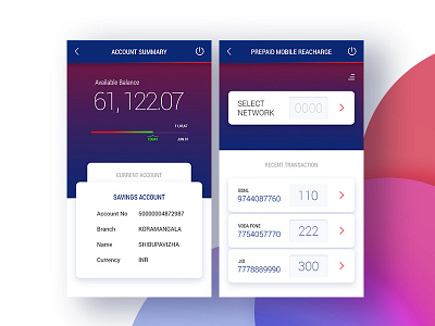 Banking App design android banking booking app bank branding ios iphonex material design minimal mobile app shibupavizha ui