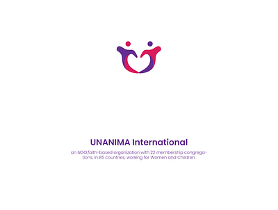 UNANIMA International dance design figures hands heart kids logo minimal negative space negativespace new ngo vector vibrant women