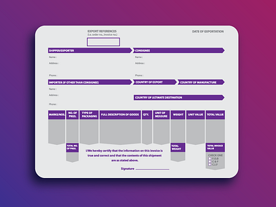 Shipment Invoice Design for a Courier Company courier delivery design invoice shipment