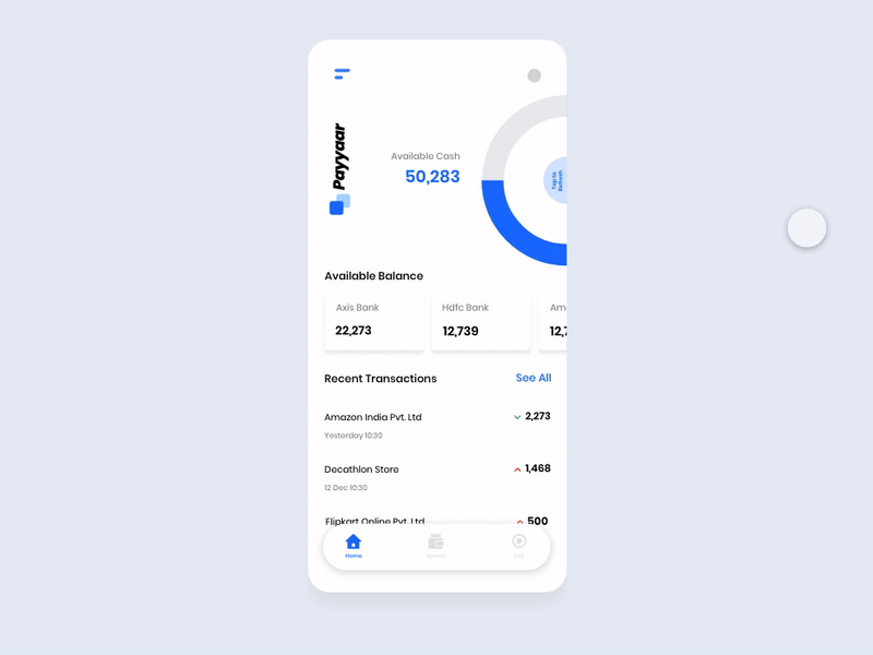 Wallet Concept Interaction. adobe adobexd animation app app design blue branding clean coin concept design finance fresh home page illustration inspration interaction typography ui ux