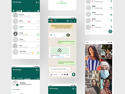 Whatsapp mock up bangalore green ui social ui ux whats app