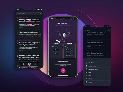 NoteDrop | Note app for content creators app application mobile design note app note editor ui uiux ux