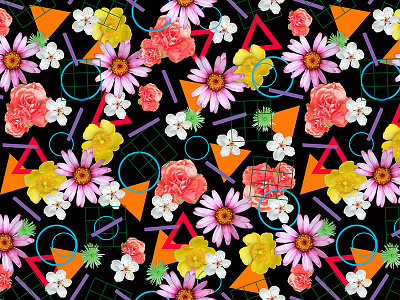 11 fashion floral flowers pattern photorealism print repeatpattern shape springsummer summer surfacedesign textiles