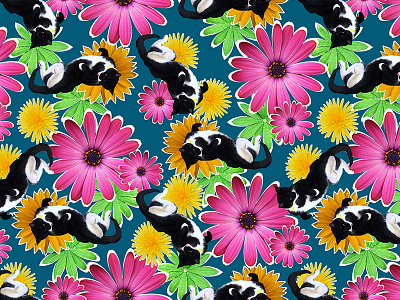 18 animal cat fashion floral flowers pattern print repeatpattern springsummer summer surfacedesign textiles