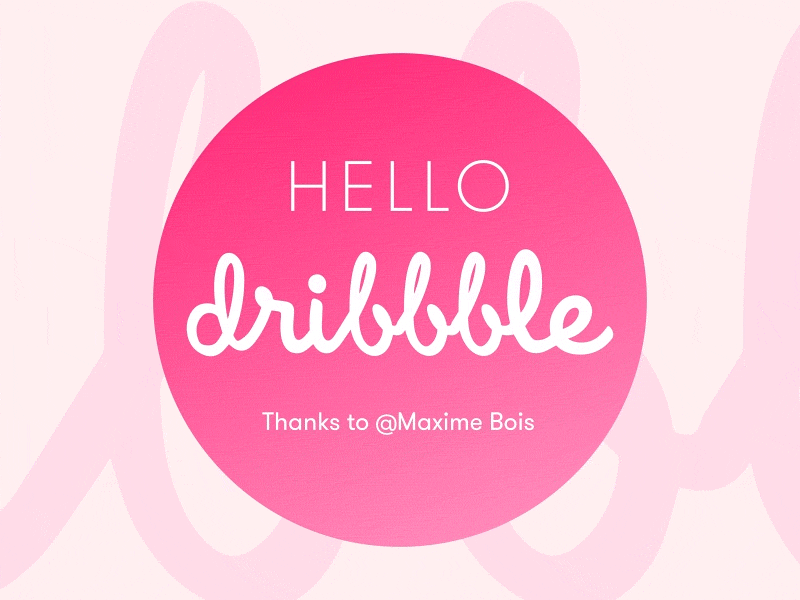 Hello Dribbble animation debut first shot motion